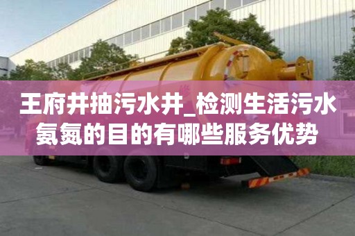 王府井抽污水井_檢測生活污水氨氮的目的有哪些服務優勢