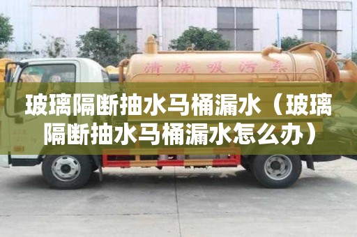 玻璃隔斷抽水馬桶漏水（玻璃隔斷抽水馬桶漏水怎么辦）