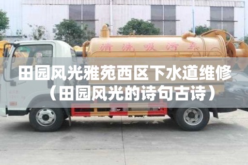 田園風光雅苑西區下水道維修（田園風光的詩句古詩）