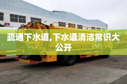 疏通下水道,下水道清潔常識大公開