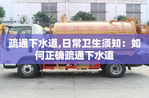 疏通下水道,日常衛生須知：如何正確疏通下水道