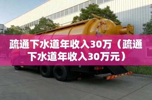 疏通下水道年收入30萬（疏通下水道年收入30萬元）