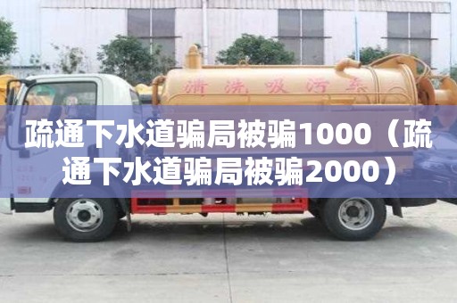疏通下水道騙局被騙1000（疏通下水道騙局被騙2000）