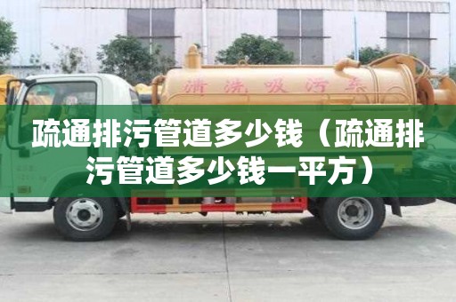 疏通排污管道多少錢（疏通排污管道多少錢一平方）