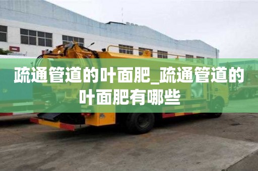疏通管道的葉面肥_疏通管道的葉面肥有哪些