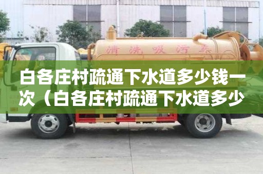 白各莊村疏通下水道多少錢一次（白各莊村疏通下水道多少錢一次啊）