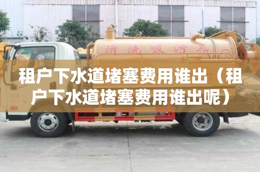租戶下水道堵塞費用誰出（租戶下水道堵塞費用誰出呢）
