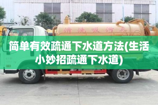 簡單有效疏通下水道方法(生活小妙招疏通下水道)