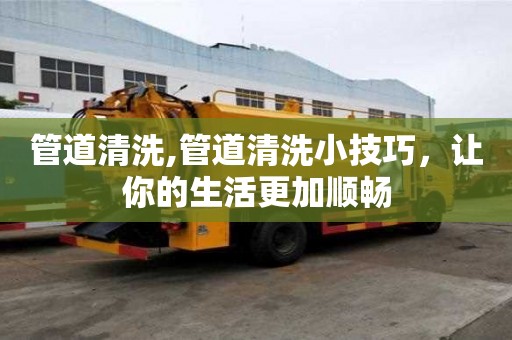 管道清洗,管道清洗小技巧，讓你的生活更加順暢