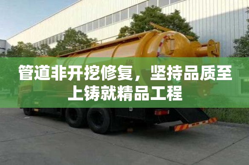 管道非開挖修復，堅持品質至上鑄就精品工程