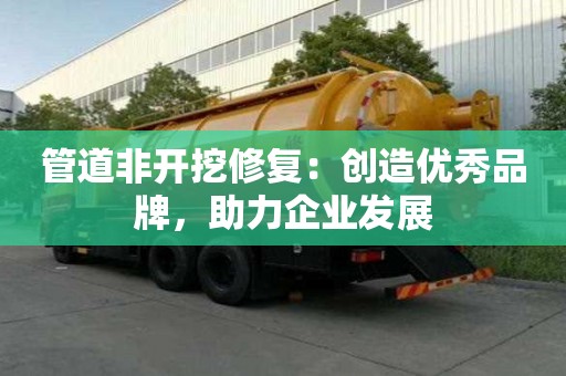 管道非開挖修復(fù)：創(chuàng)造優(yōu)秀品牌，助力企業(yè)發(fā)展