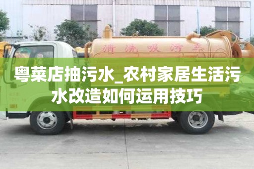 粵菜店抽污水_農(nóng)村家居生活污水改造如何運(yùn)用技巧