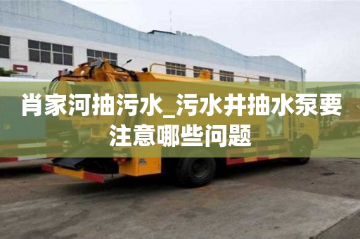肖家河抽污水_污水井抽水泵要注意哪些問題