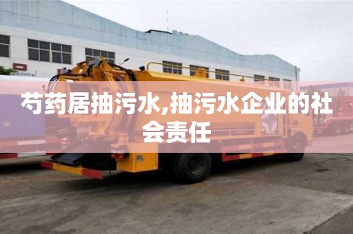芍藥居抽污水,抽污水企業(yè)的社會(huì)責(zé)任