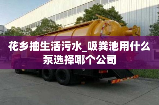 花鄉抽生活污水_吸糞池用什么泵選擇哪個公司