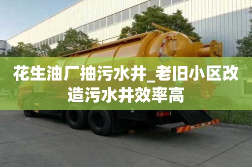 花生油廠抽污水井_老舊小區改造污水井效率高