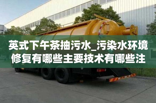 英式下午茶抽污水_污染水環境修復有哪些主要技術有哪些注意事項