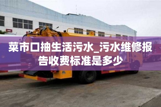 菜市口抽生活污水_污水維修報告收費標準是多少