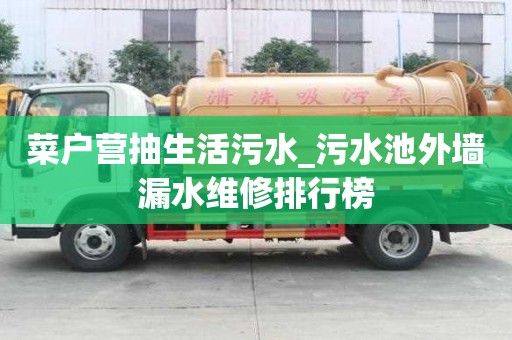 菜戶營抽生活污水_污水池外墻漏水維修排行榜