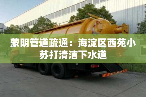 蒙陰管道疏通：海淀區西苑小蘇打清潔下水道