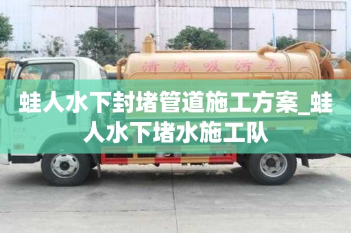 蛙人水下封堵管道施工方案_蛙人水下堵水施工隊(duì)