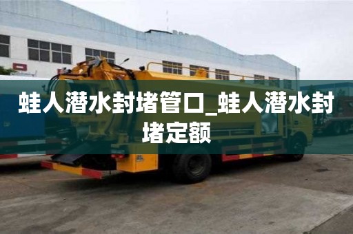 蛙人潛水封堵管口_蛙人潛水封堵定額