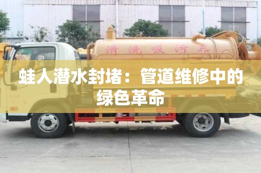 蛙人潛水封堵:管道維修中的綠色革命 蛙人潛水封堵:管道維修中的綠色革命