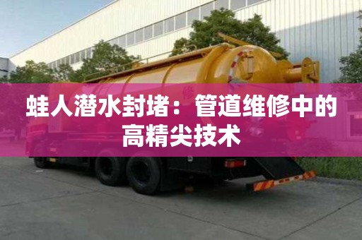 蛙人潛水封堵：管道維修中的高精尖技術