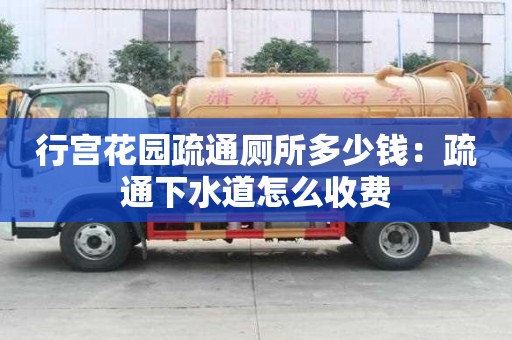 行宮花園疏通廁所多少錢：疏通下水道怎么收費