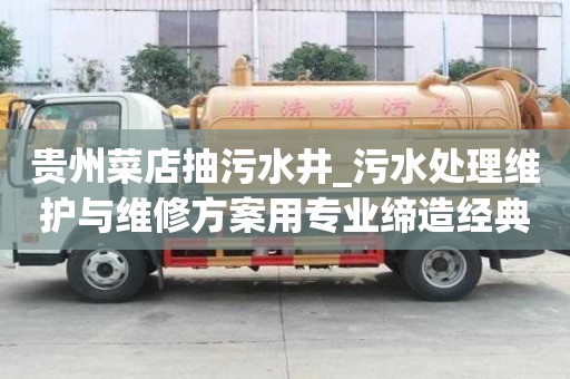 貴州菜店抽污水井_污水處理維護與維修方案用專業締造經典