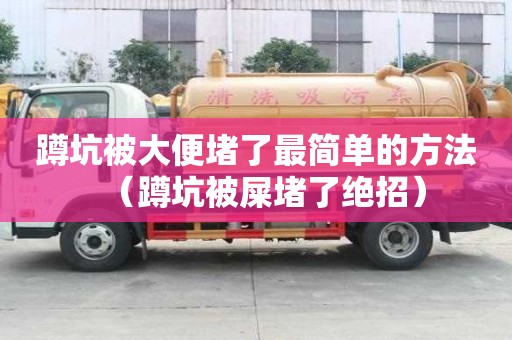 蹲坑被大便堵了最簡單的方法（蹲坑被屎堵了絕招）