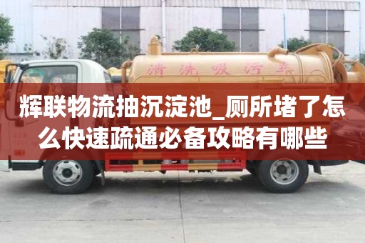 輝聯物流抽沉淀池_廁所堵了怎么快速疏通必備攻略有哪些