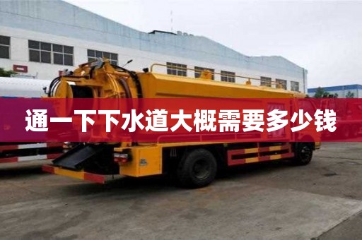 通一下下水道大概需要多少錢
