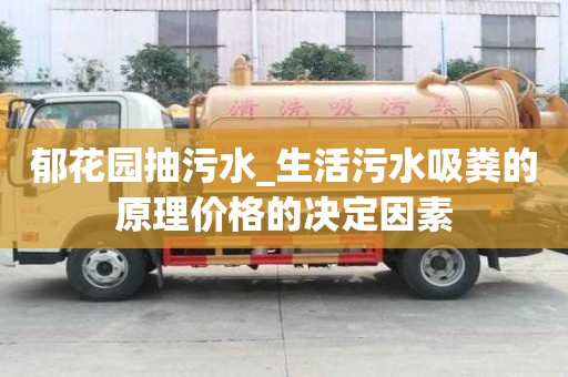 郁花園抽污水_生活污水吸糞的原理價格的決定因素