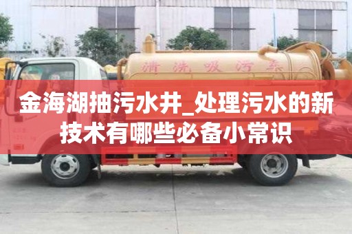 金海湖抽污水井_處理污水的新技術有哪些必備小常識