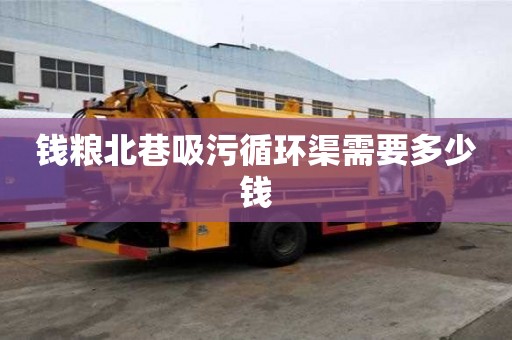 錢糧北巷吸污循環(huán)渠需要多少錢