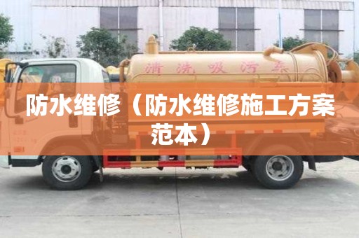 防水維修（防水維修施工方案范本）