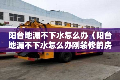 陽臺地漏不下水怎么辦（陽臺地漏不下水怎么辦剛裝修的房子）