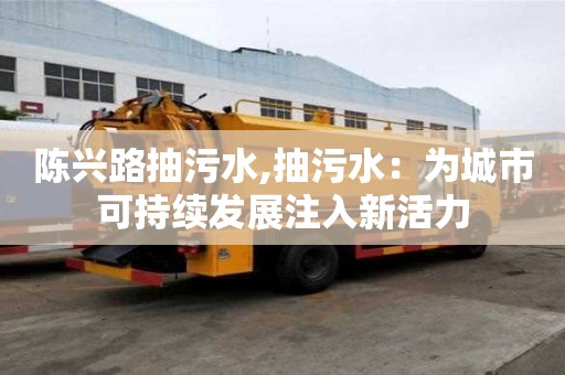 陳興路抽污水,抽污水：為城市可持續發展注入新活力