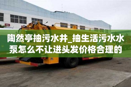 陶然亭抽污水井_抽生活污水水泵怎么不讓進頭發價格合理的原因