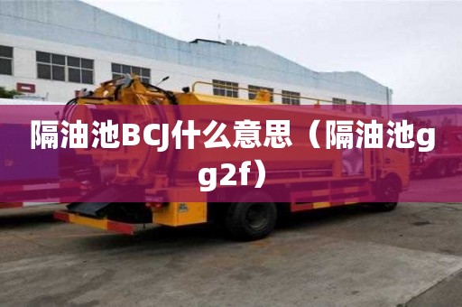 隔油池BCJ什么意思（隔油池gg2f）