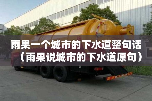 雨果一個城市的下水道整句話（雨果說城市的下水道原句）