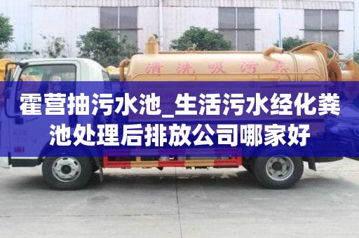 霍營抽污水池_生活污水經化糞池處理后排放公司哪家好