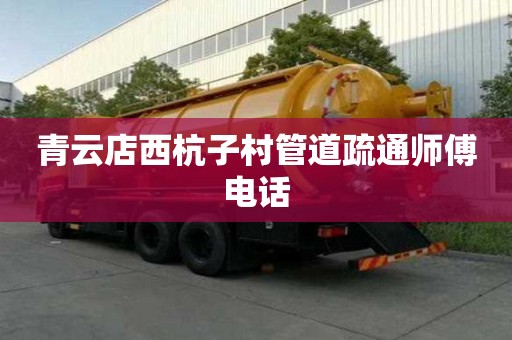 青云店西杭子村管道疏通師傅電話