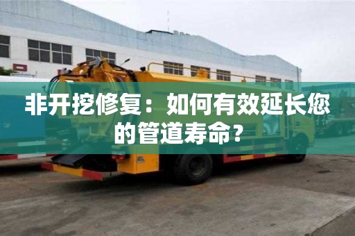 非開挖修復：如何有效延長您的管道壽命？