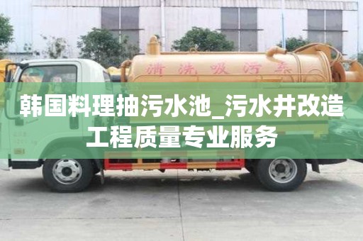 韓國料理抽污水池_污水井改造工程質量專業服務