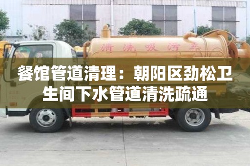 餐館管道清理：朝陽區勁松衛生間下水管道清洗疏通