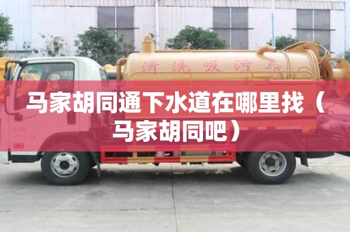 馬家胡同通下水道在哪里找（馬家胡同吧）