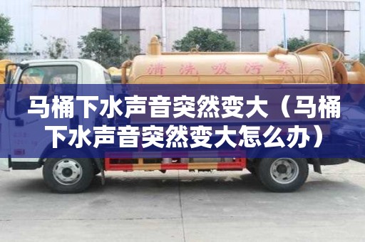 馬桶下水聲音突然變大（馬桶下水聲音突然變大怎么辦）