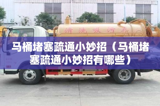 馬桶堵塞疏通小妙招（馬桶堵塞疏通小妙招有哪些）